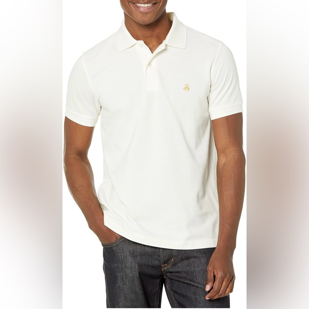 NWT Brooks Brothers Men's Short Sleeve Cotton Pique Stretch Logo Polo Shirt